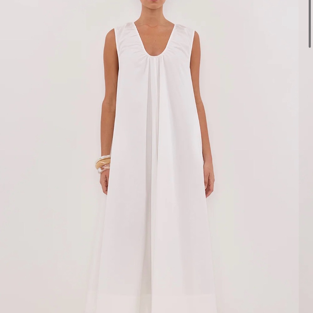 Gabby White Oversized Cotton Midi Dress